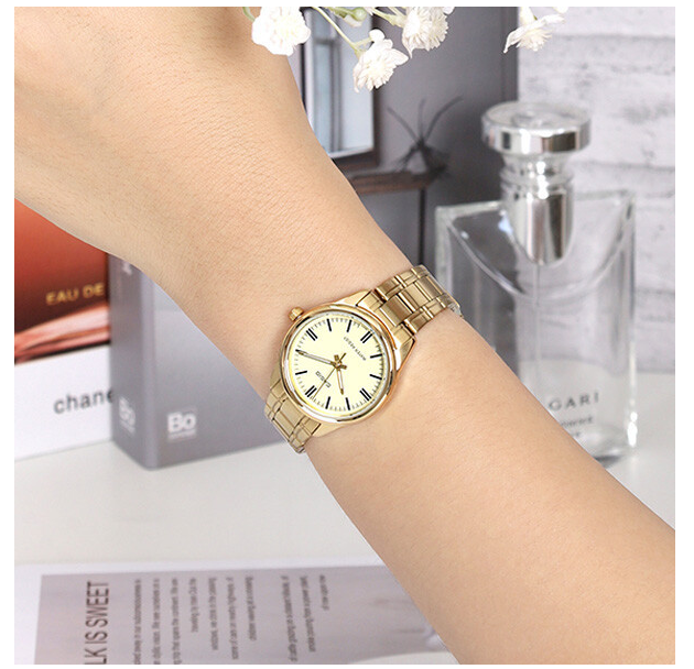 Casio LTP-V005G-9A NEW Women's Watch Gold Stainless Steel Band Analog