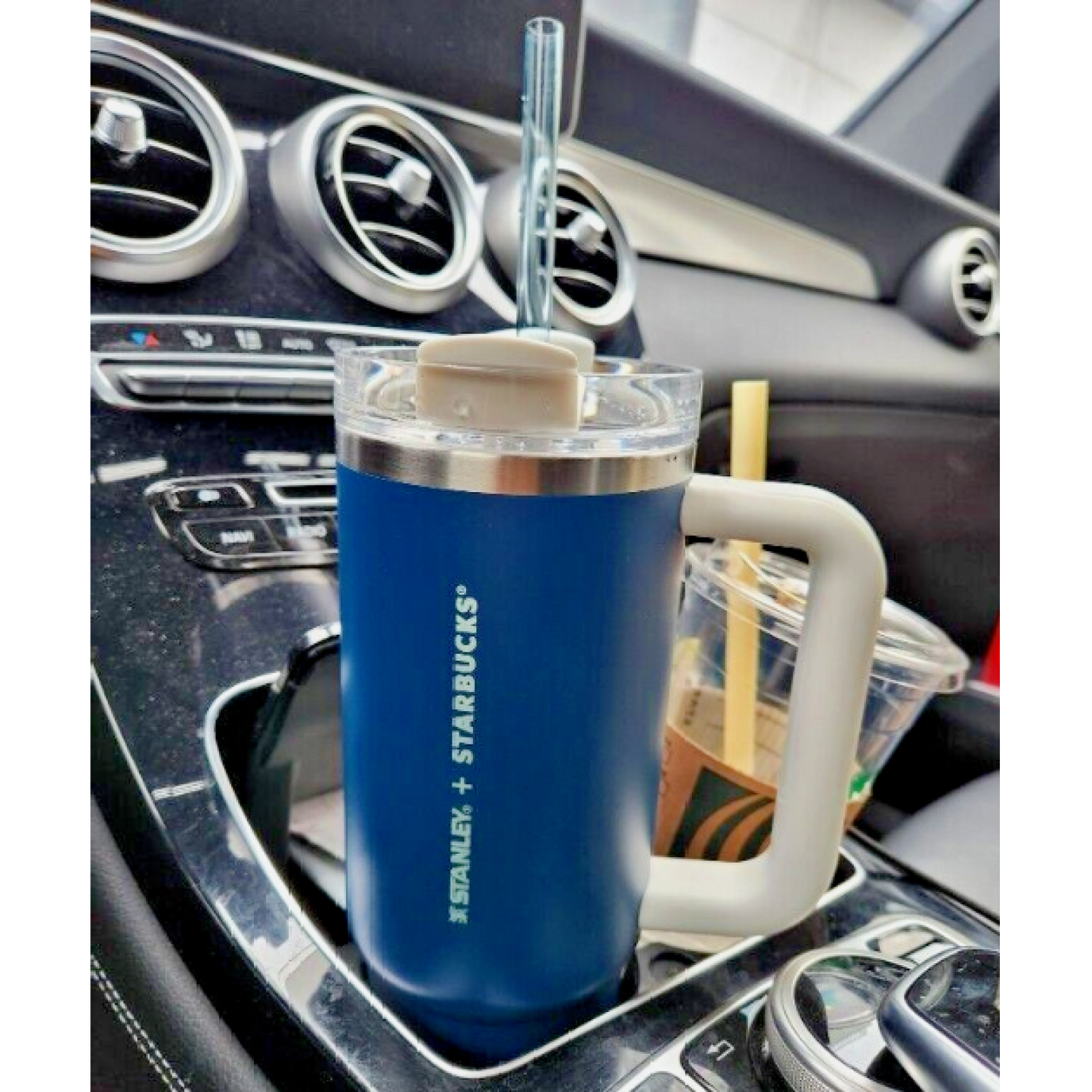 STARBUCKS KOREA 2024 * new year SS Blue Quencher Handle Tumbler 887ml