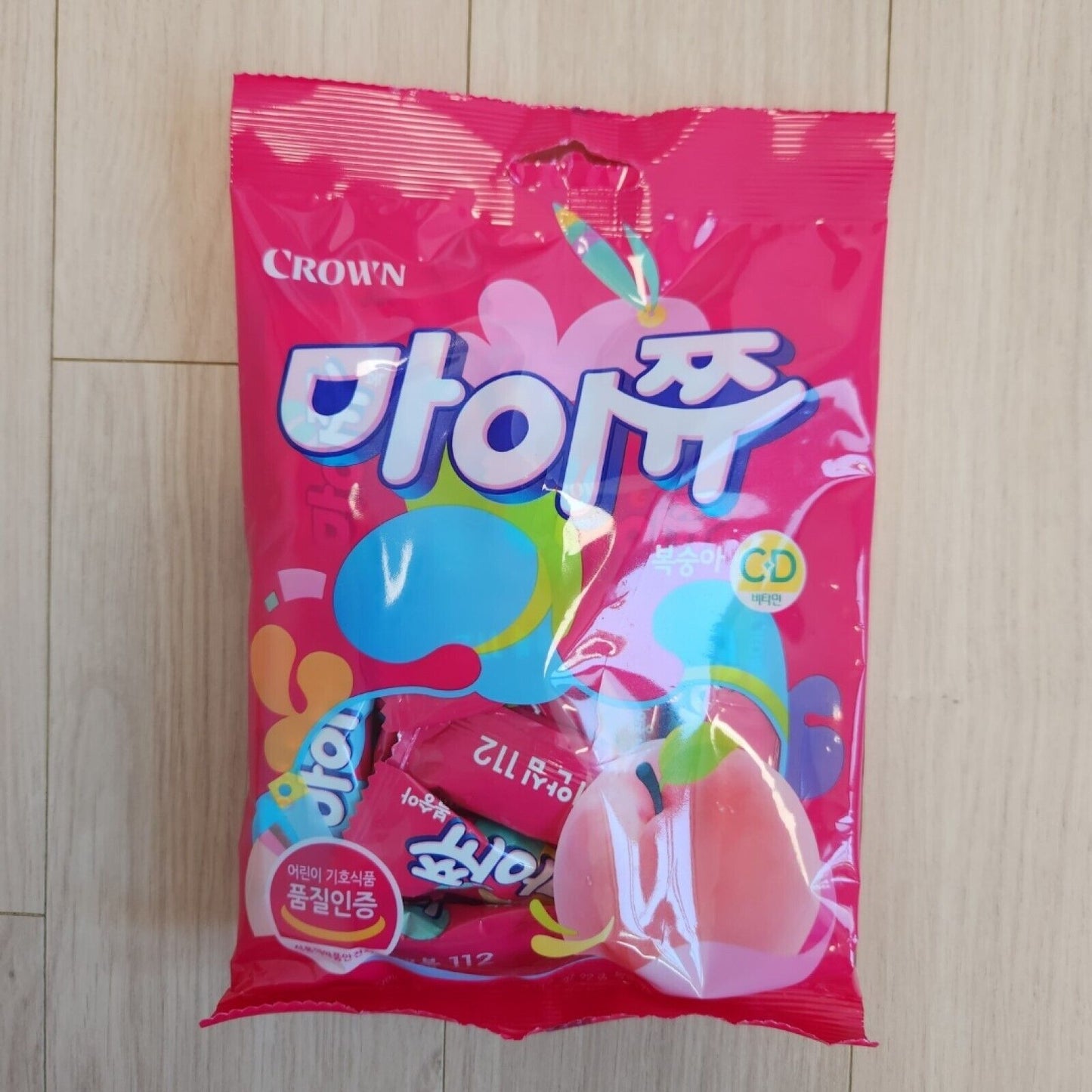 CROWN MYCHEW 72g (Peach Flavor) Korean Chewing Candy Soft Sweets Gummy Snacks