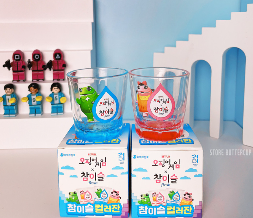 Squid Game Younghee Jinro Chamisul Soju Korean Drinking Game Toy Figure & 1 Cup