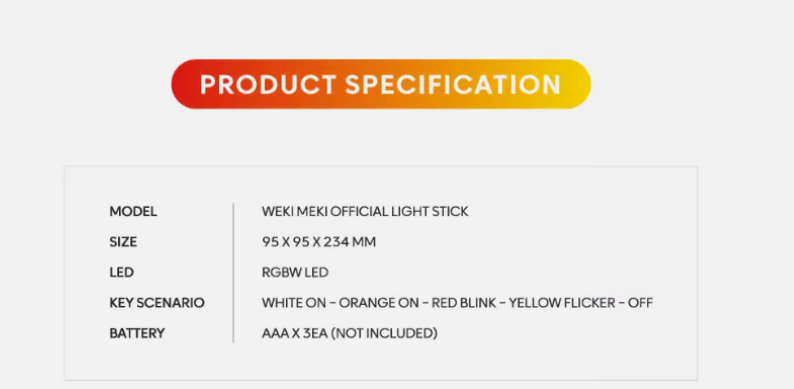 Weki Meki Official Light Stick Fanlight for Concert Cheering Authentic K-POP MD