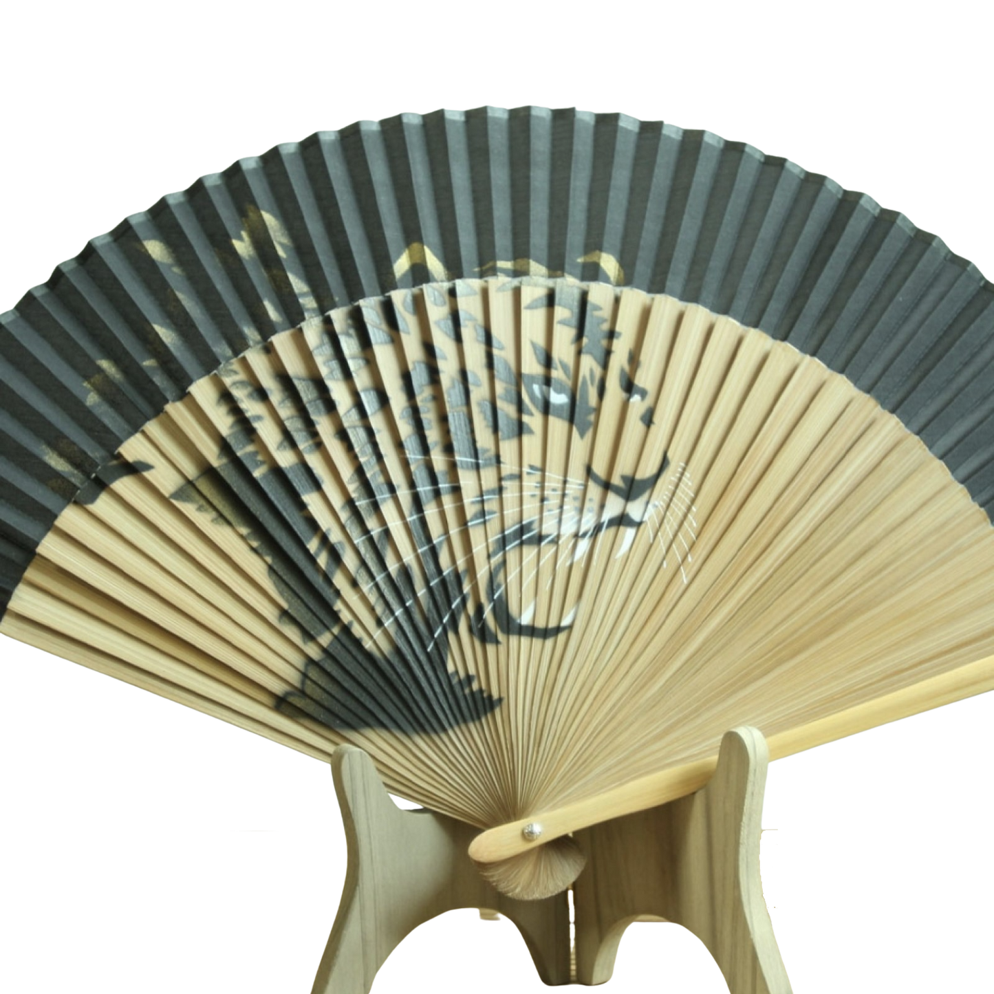 Folding Silk Hand Fan Tiger Dragon 4 Types Oriental Hand-painting Korean Crafts