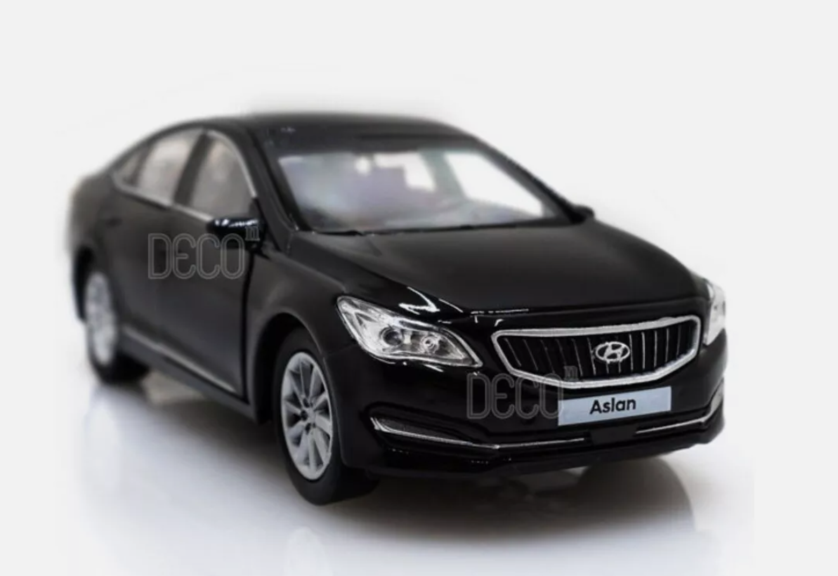 Hyundai Motor Diecast Mini Car * Aslan * 1:38 Scale Miniature Display Black Gray