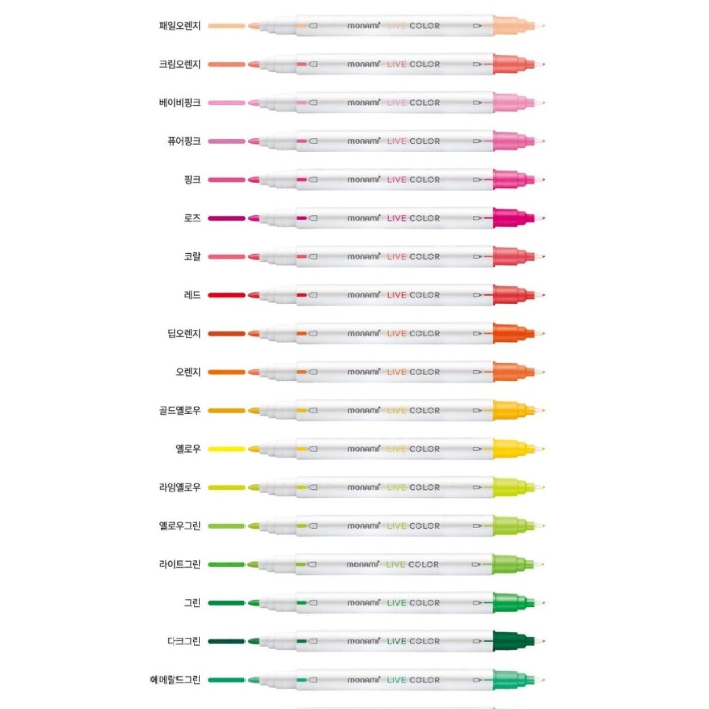 Monami Live Color Water-based Double-sided Marker Pen 36 Colors Set