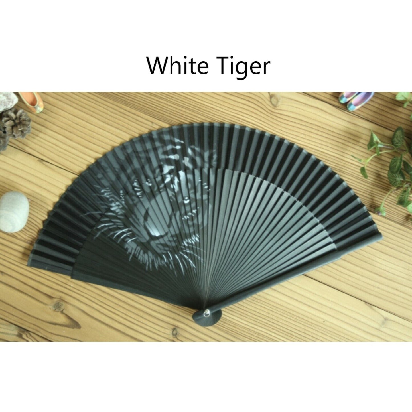 Folding Silk Hand Fan Tiger Dragon 4 Types Oriental Hand-painting Korean Crafts