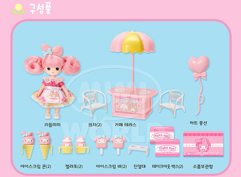 Sanrio Characters x Little Mimi MY MELODY ICE CREAM STORE Doll Figure Licensed