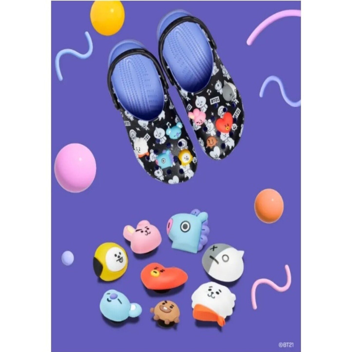 BTS BT21 x CROCS JIBBITZ Charms 8 pcs Set Official Authentic