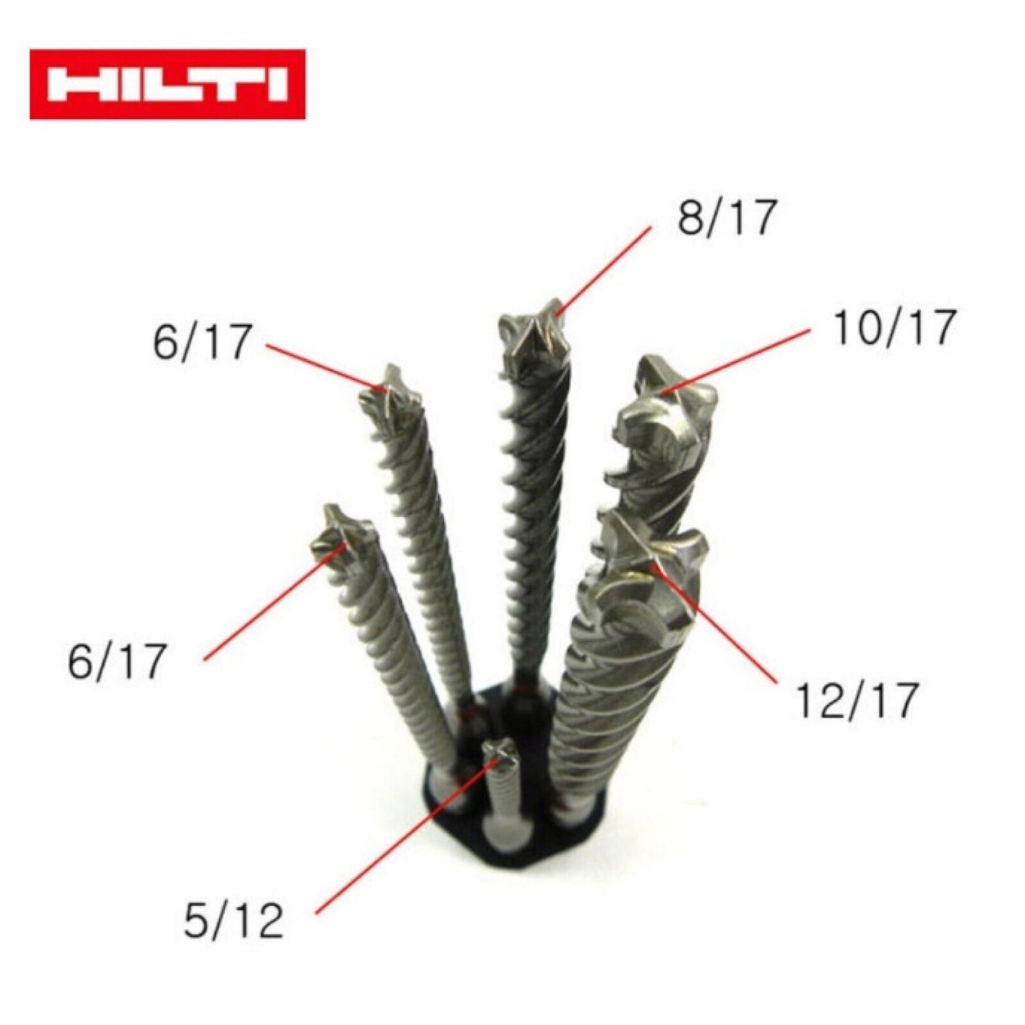 HILTI Hammer Drill Bit Set SDS-Plus TE-CX Set of 6 M1