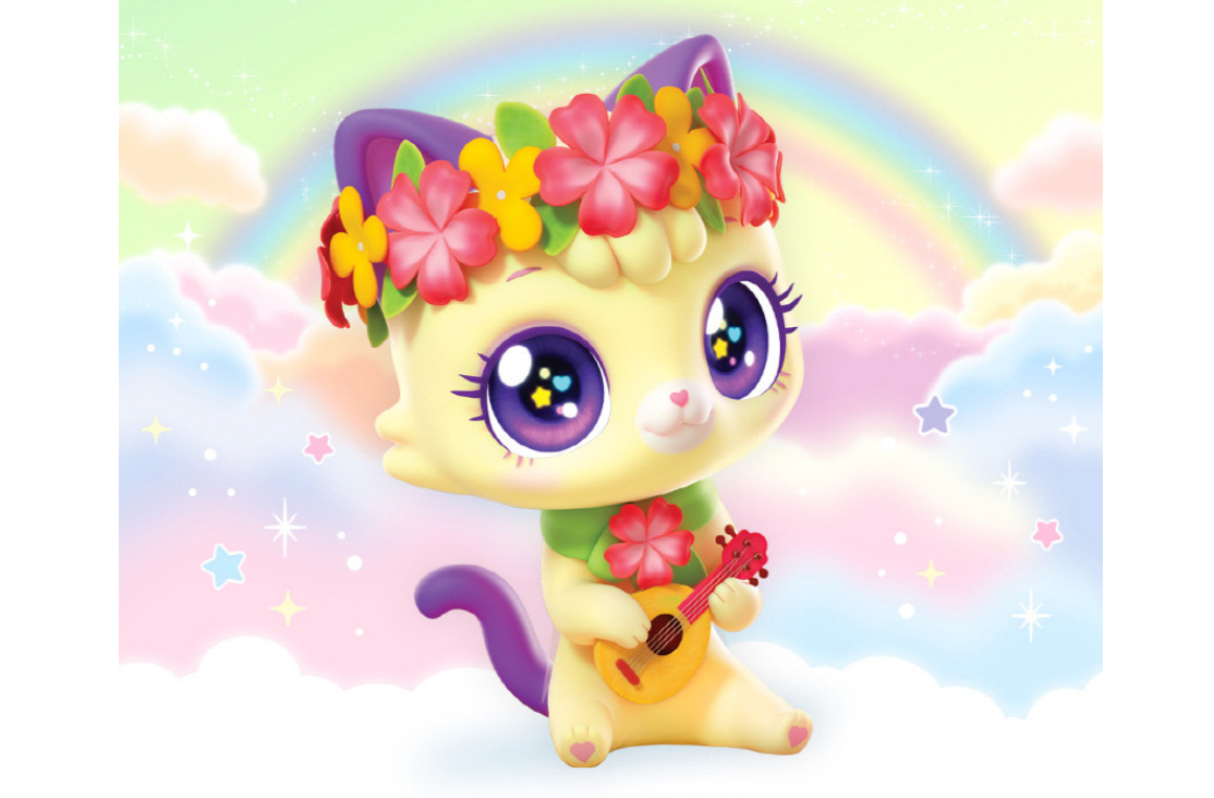 WishCat Figure ALOHAMEOW Korean Animation Wish Cat Toy 2024 New