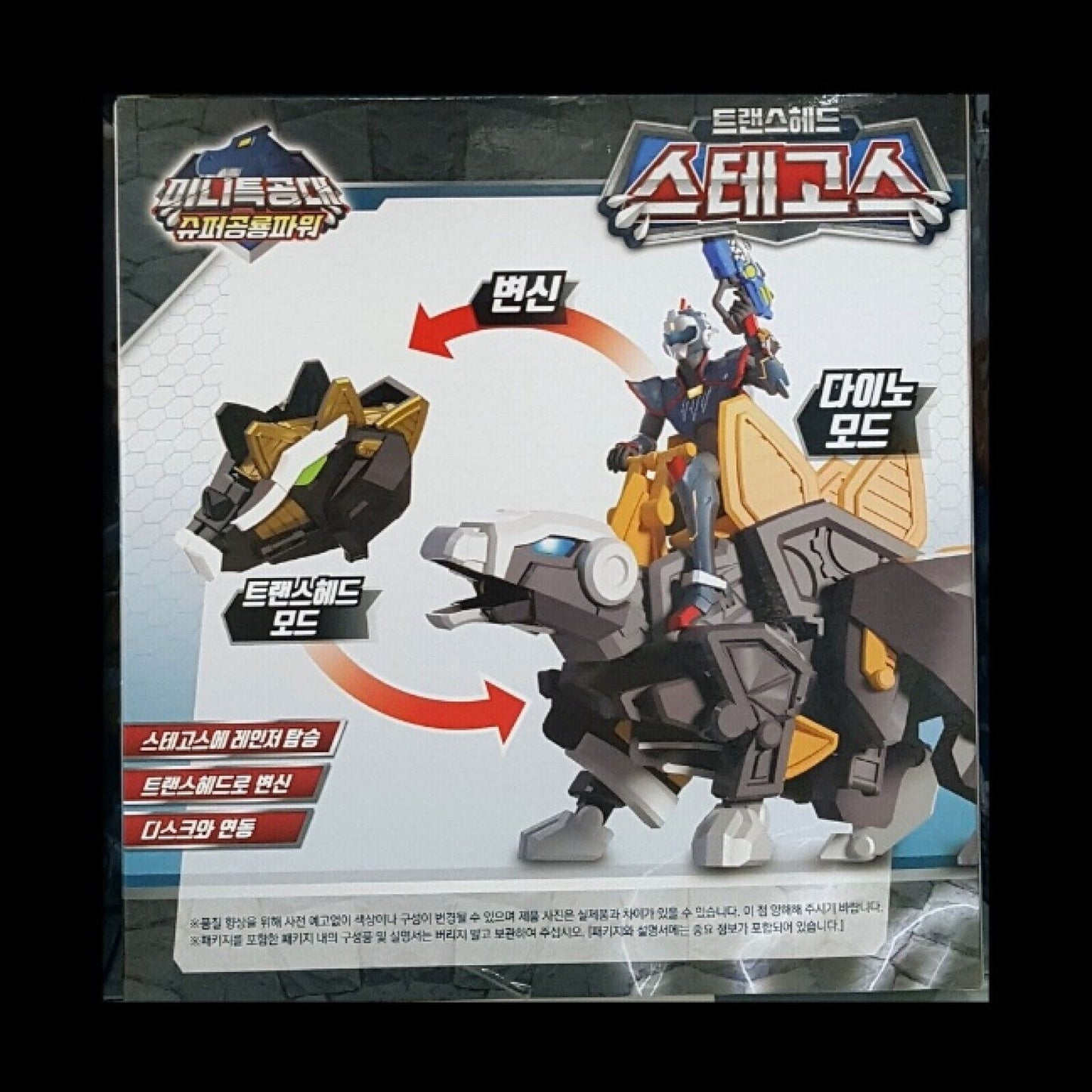Miniforce Super Dino Power TRANS HEAD STEGOS Transformer Dinosaur Robot Figure