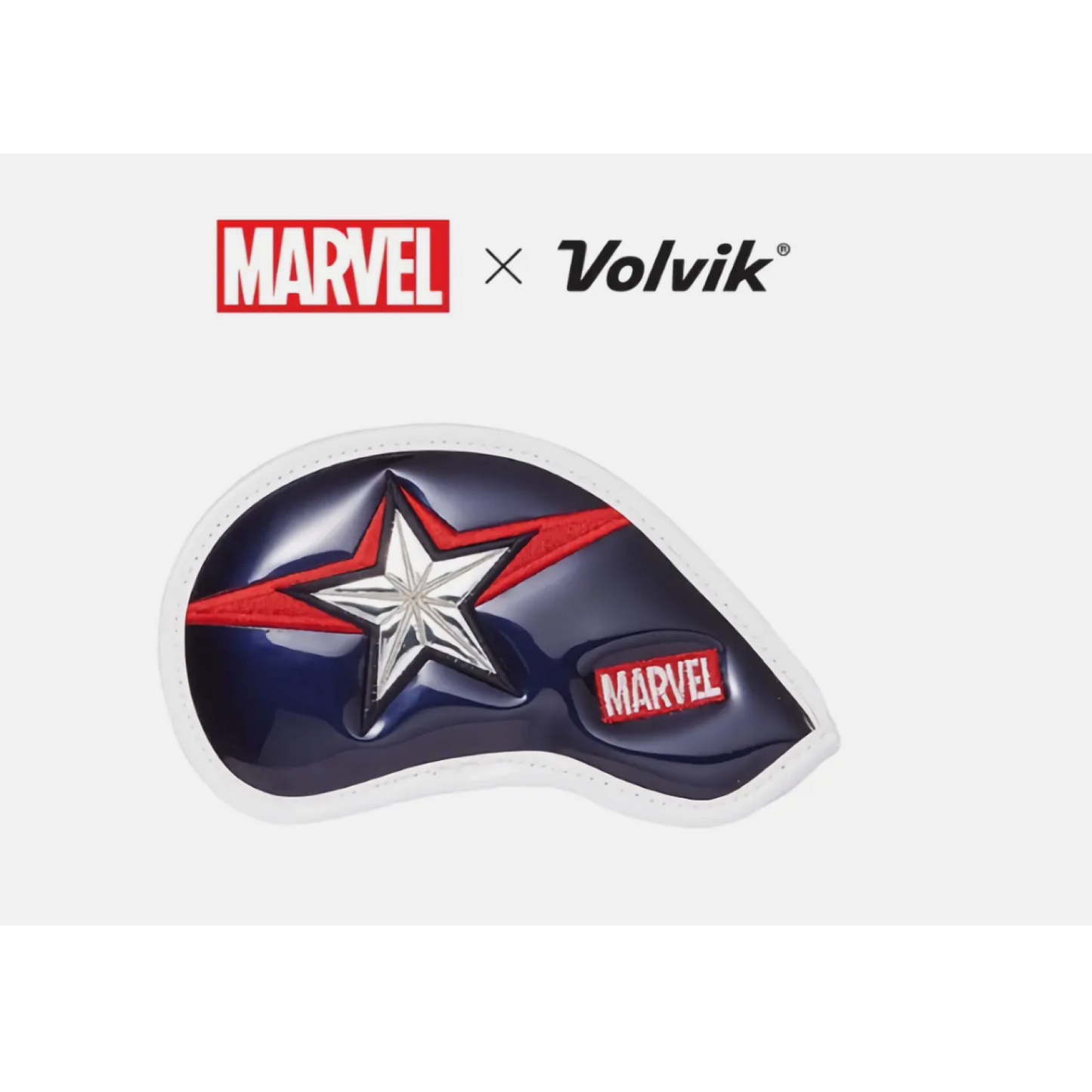 New Volvik Marvel Golf Captain America Iron Head Cover 9Pcs for Club Authentic