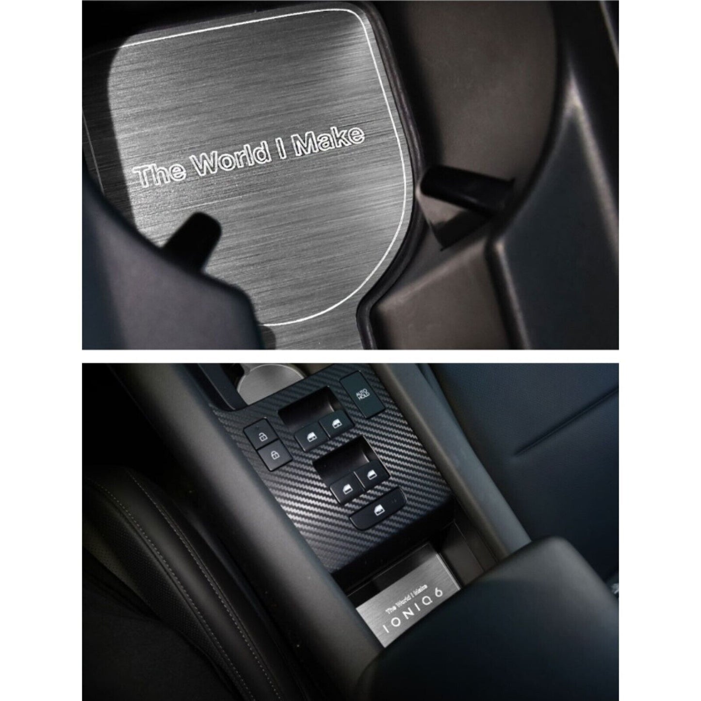 CUP HOLDER INSIDE CONSOLE PLATE METAL KITS For Hyundai IONIQ6 2022+ Accessories