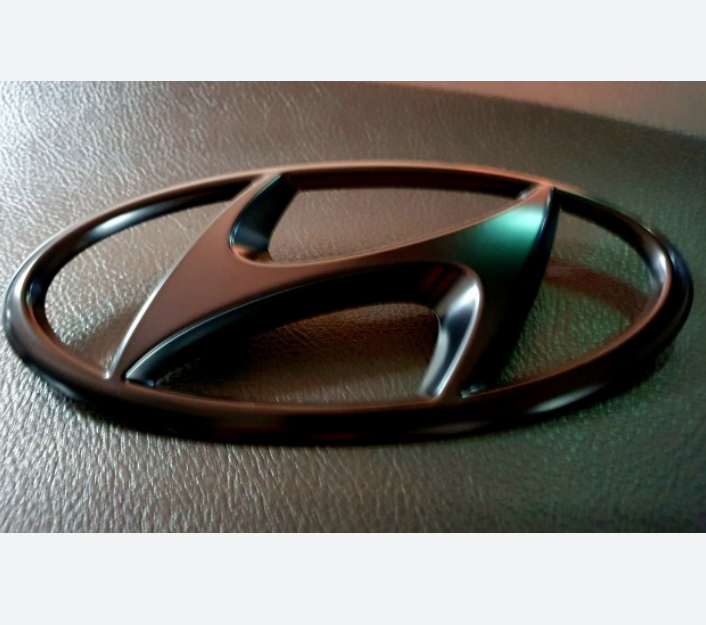 Front Grille Emblem H Logo for Hyundai Kona N 2022 2023 Matte Black Authentic