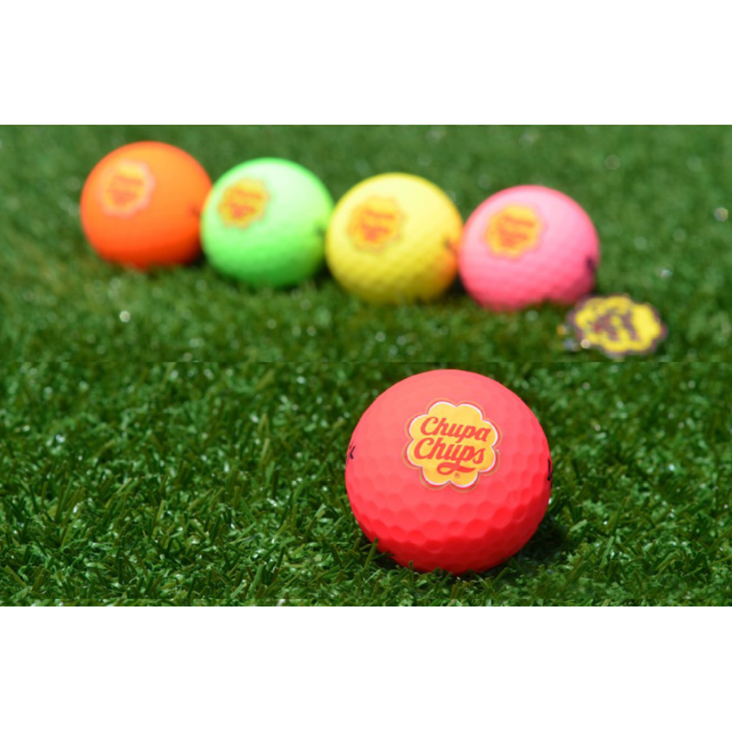 Volvik Premium Ball x Chupa Chups 5 Color Golf Ball Stick candy