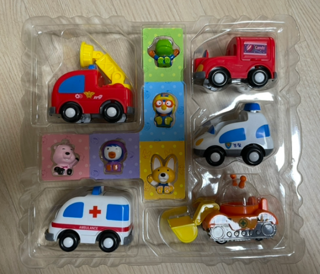 Pororo and Friends 5 Figures and 5 Mini Cars Role play Toy Set - Korea Toys