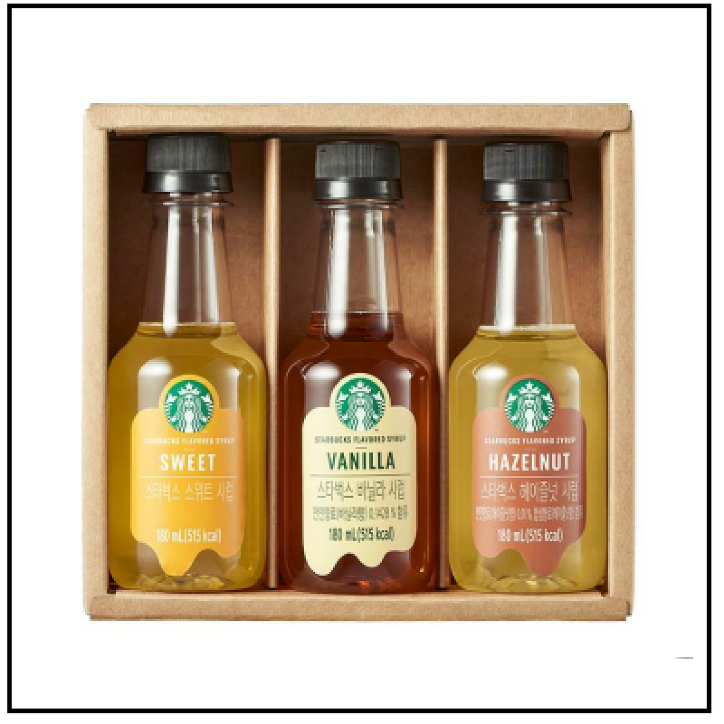 Starbucks Korea syrup assortment 3P Sweet, Vanilla, Hazelnut 180ml