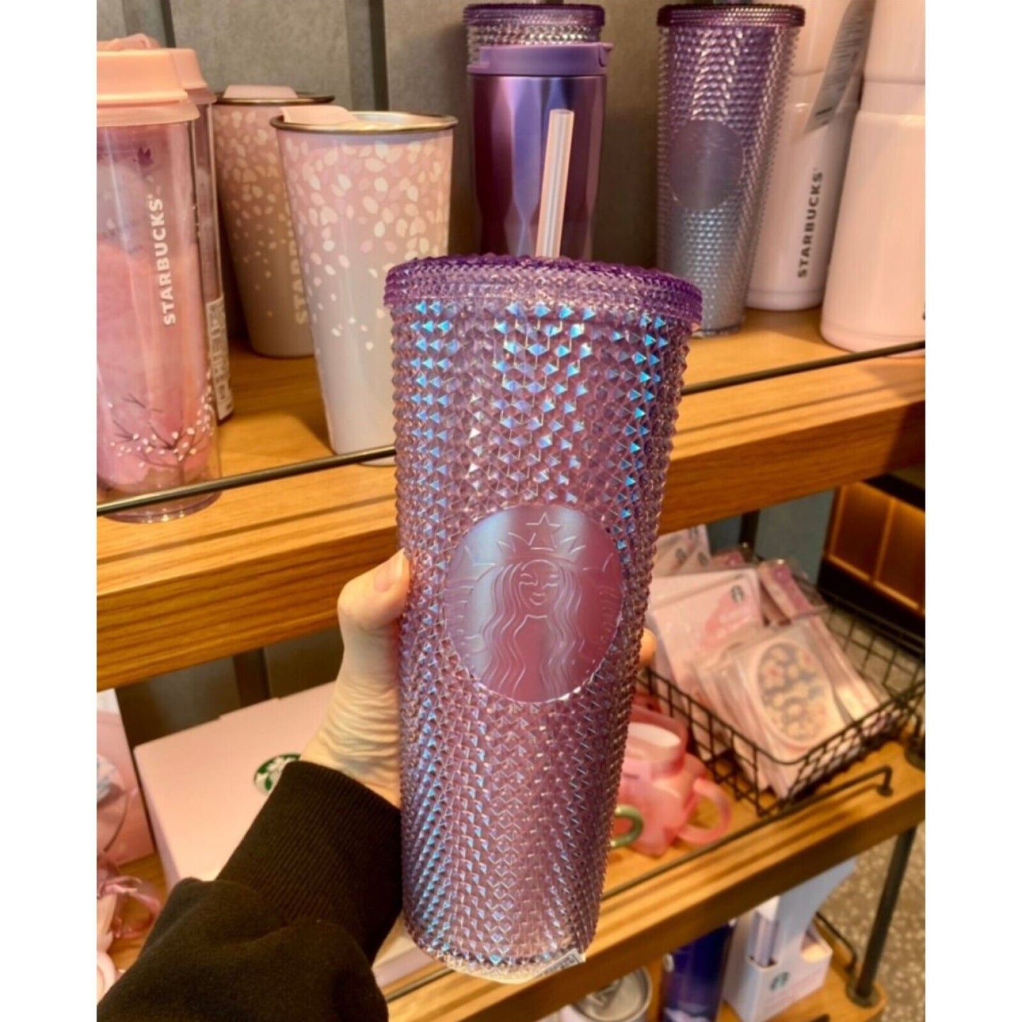 Starbucks 2022 Korea Limited * 22 Cherry Blossom Purple Beam Stud Cold Cup 710ml