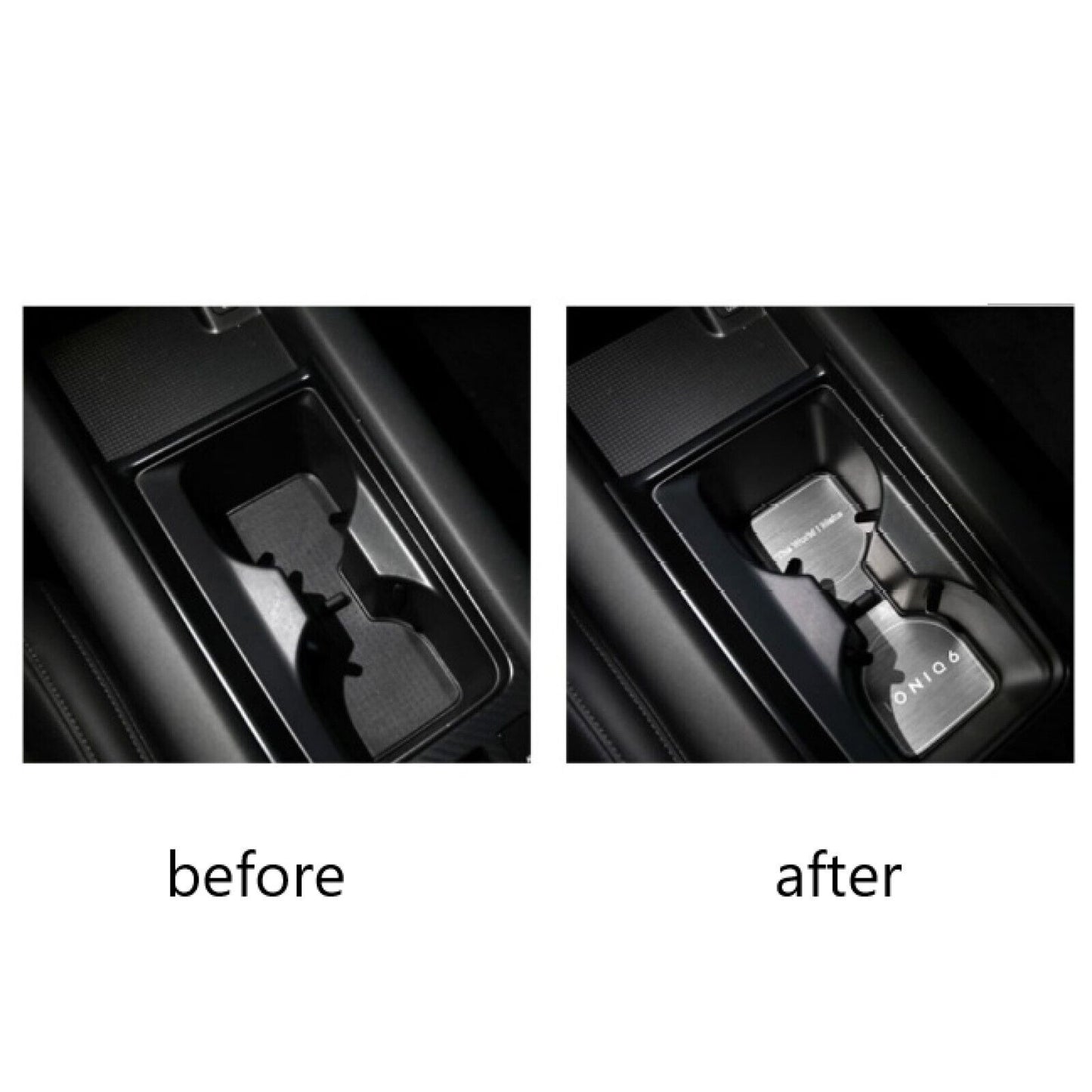CUP HOLDER INSIDE CONSOLE PLATE METAL KITS For Hyundai IONIQ6 2022+ Accessories