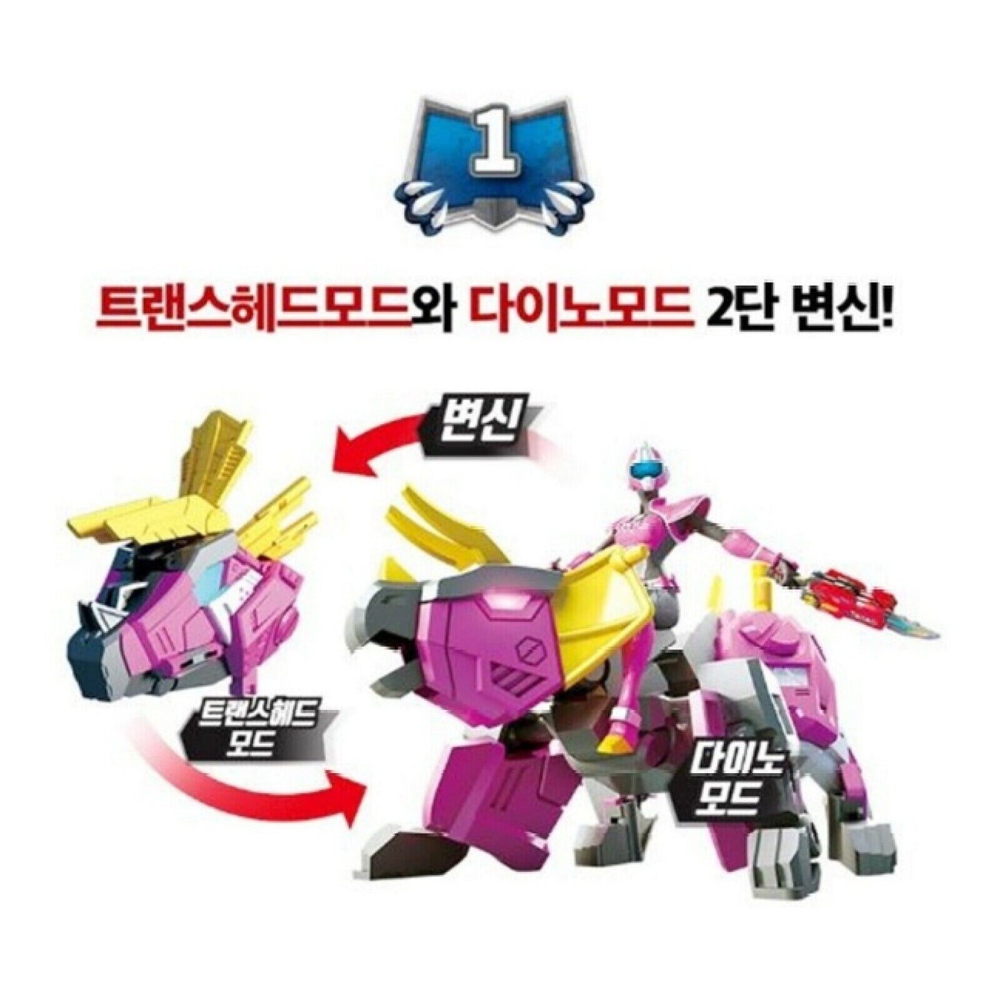 Miniforce Super Dino Power TRANS HEAD TRIX Transformer Robot Figure Toy