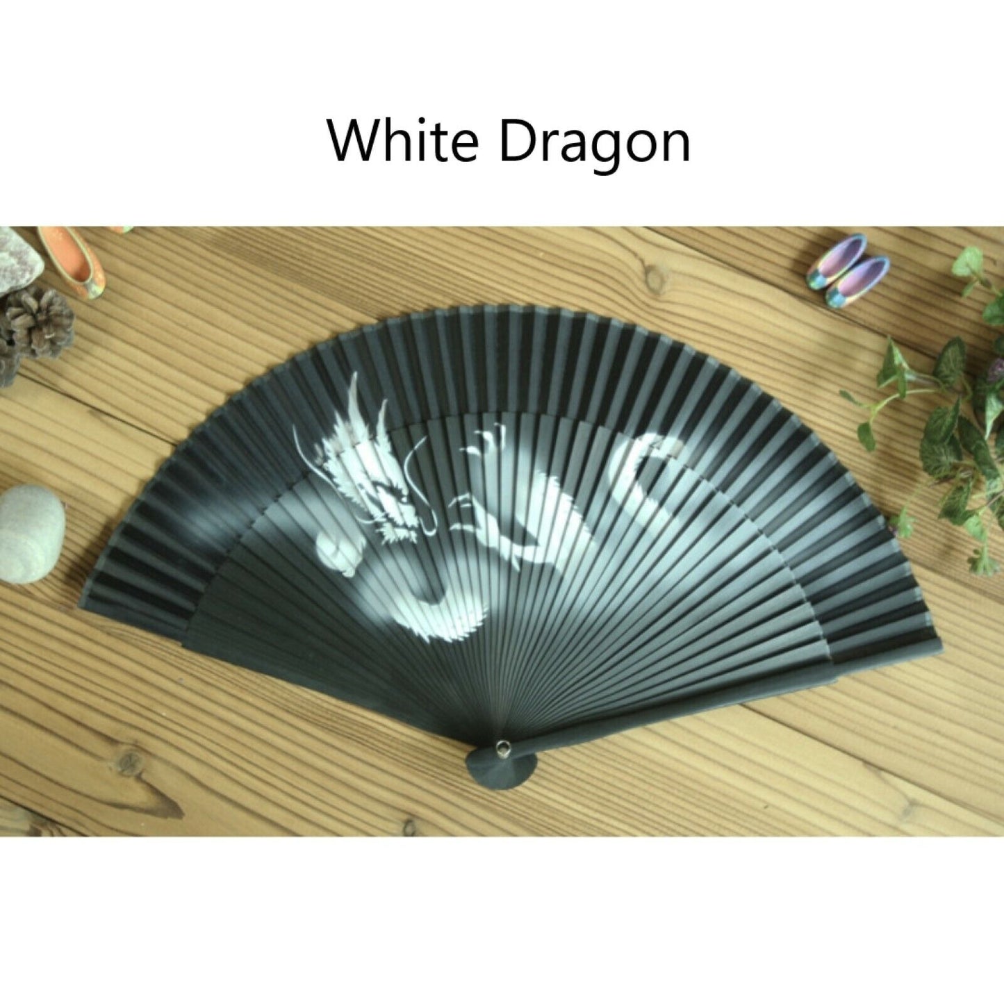 Folding Silk Hand Fan Tiger Dragon 4 Types Oriental Hand-painting Korean Crafts