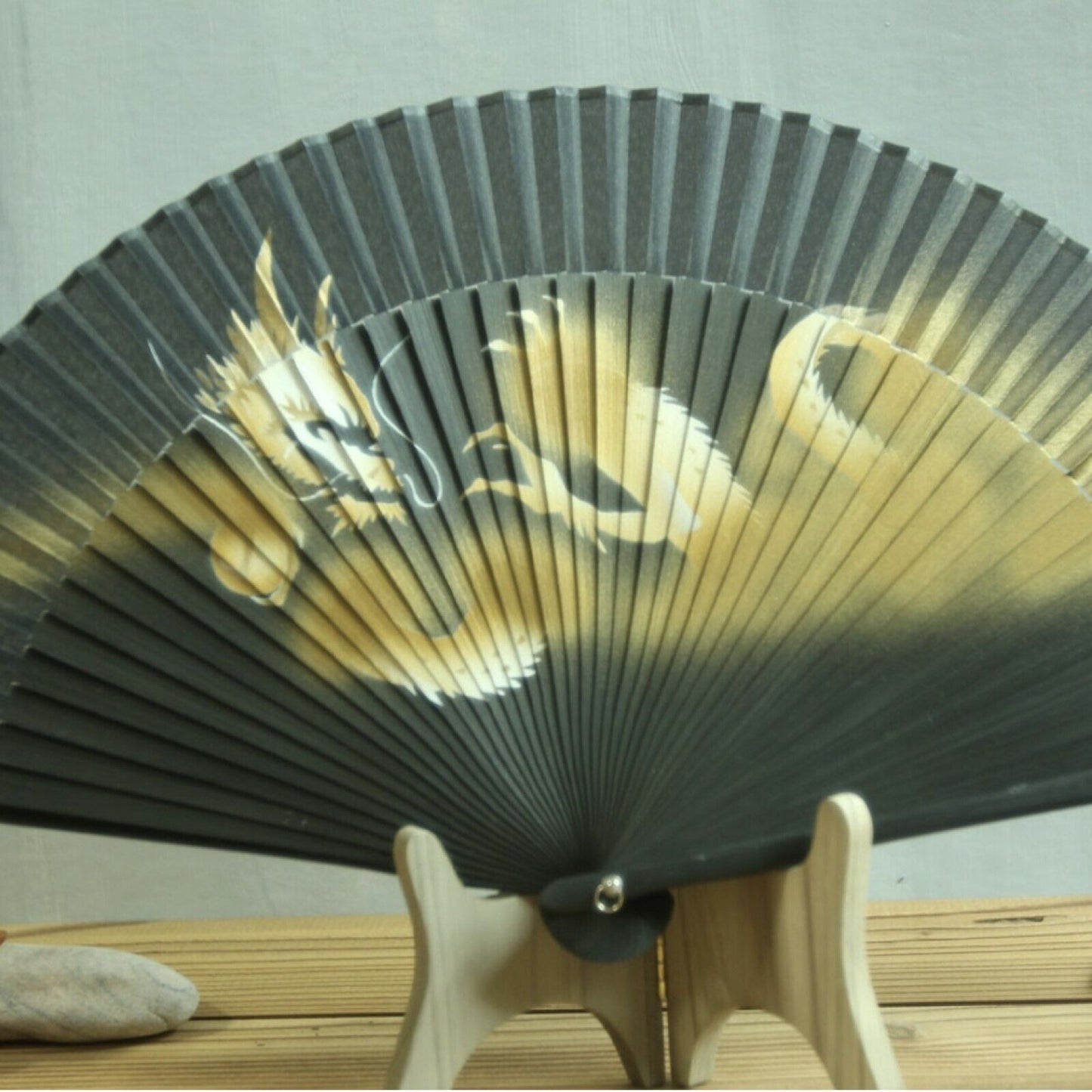 Folding Silk Hand Fan Tiger Dragon 4 Types Oriental Hand-painting Korean Crafts