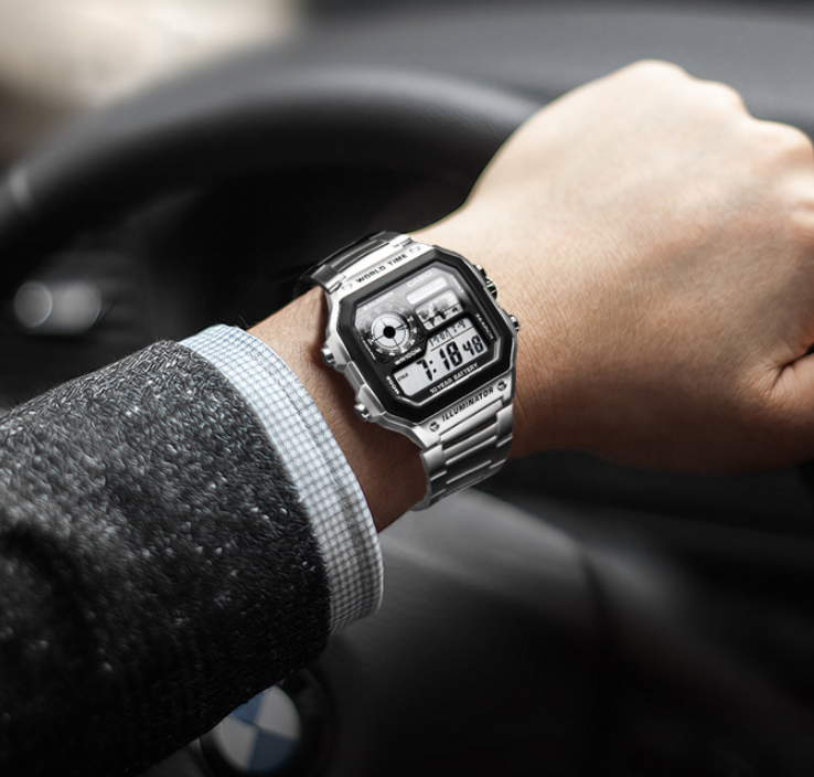 CASIO Digital Stainless Steel Band Quartz Watch Original New AE-1200WHD-1A