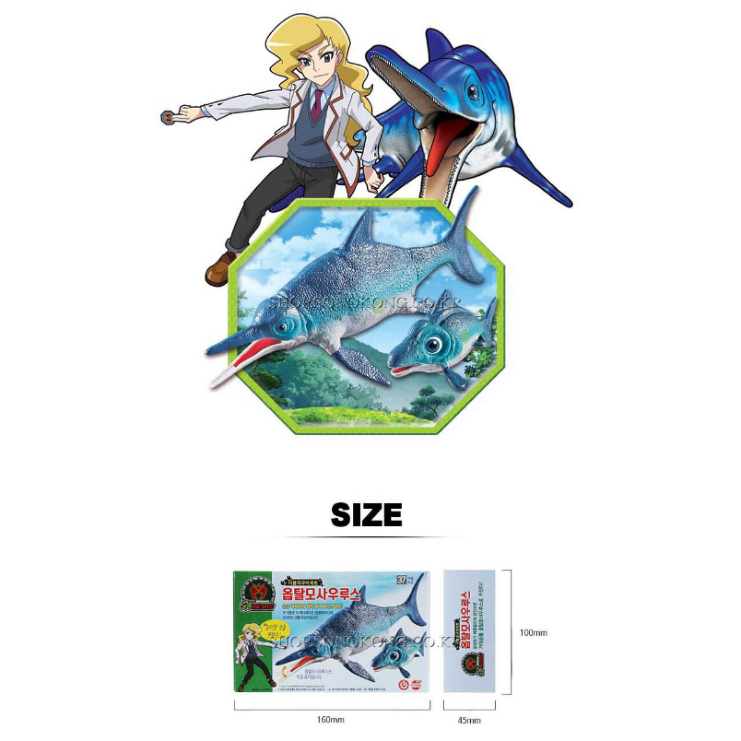 Dino Mecard Double Figure OPHTHALMOSAURUS OPHTHALMO Dinosaur Tinysaur Sonokong