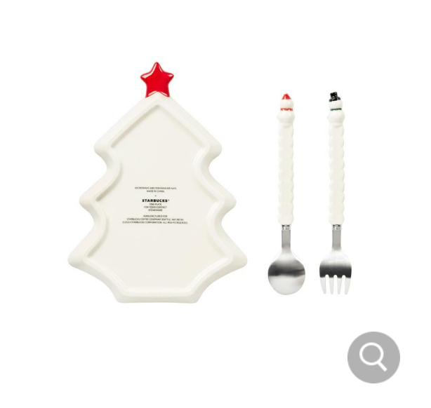 Starbucks Korea 2024 Holiday Friends Plate & Cutlery Set holidayfriends