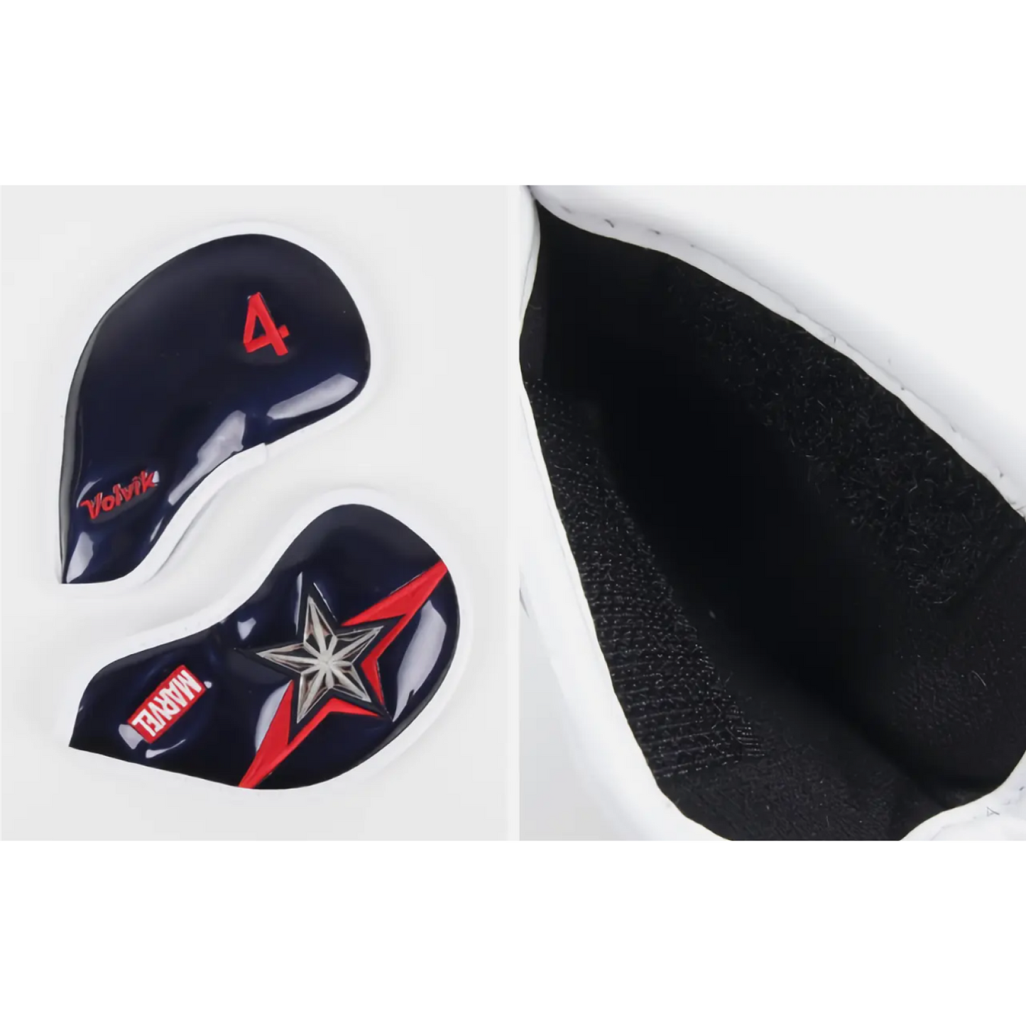 New Volvik Marvel Golf Captain America Iron Head Cover 9Pcs for Club Authentic