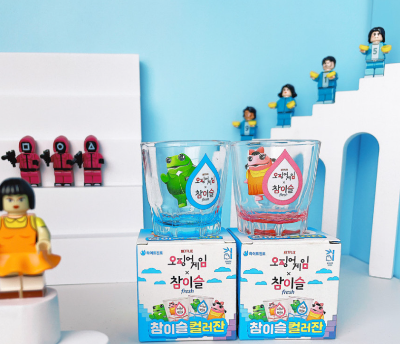 Squid Game Younghee Jinro Chamisul Soju Korean Drinking Game Toy Figure & 1 Cup