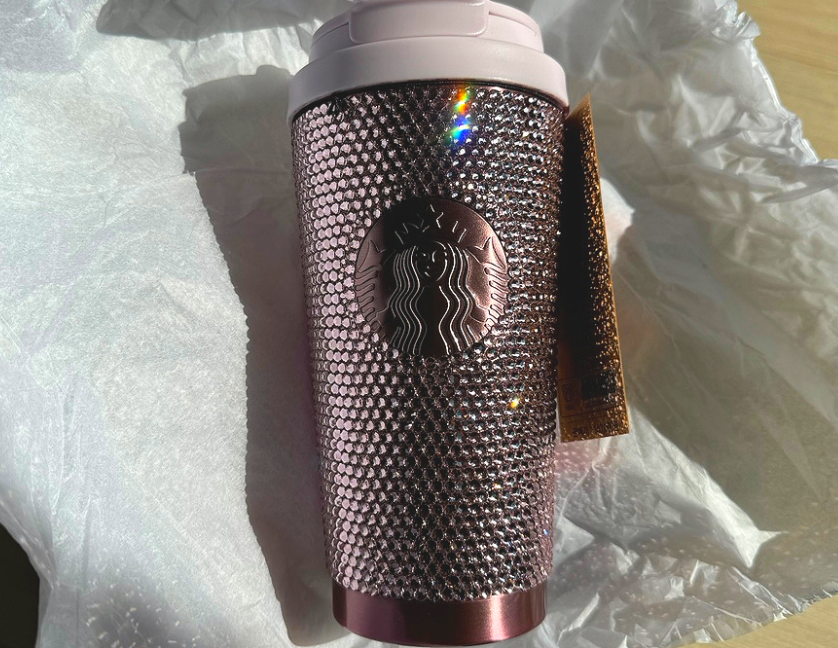 Starbucks Korea SS Yunseul Rhinestone Pink Tumbler 473ml, 2024 Limited MD Korea