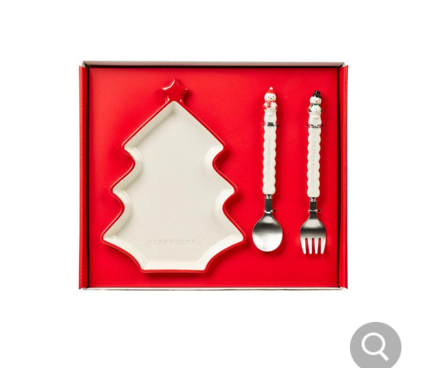 Starbucks Korea 2024 Holiday Friends Plate & Cutlery Set holidayfriends