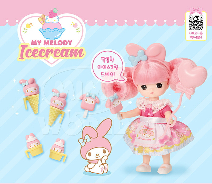 Sanrio Characters x Little Mimi MY MELODY ICE CREAM STORE Doll Figure Licensed