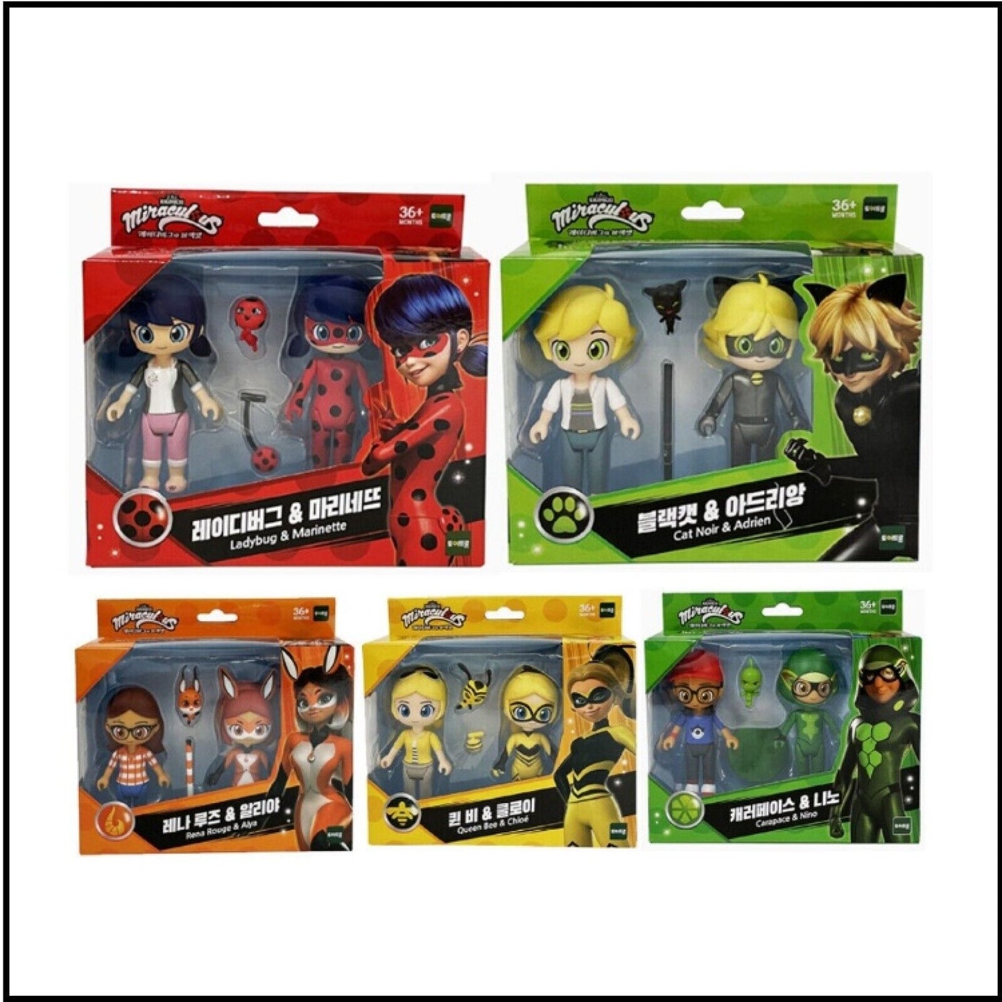 Miraculous Ladybug Character Figure Doll Cat Noir Rena Rouge QueenBee