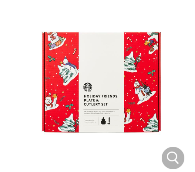 Starbucks Korea 2024 Holiday Friends Plate & Cutlery Set holidayfriends
