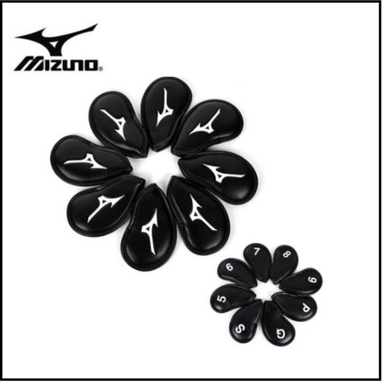 Mizuno 2018 RB 3D Iron Head Cover 8ea (#5~9,P,G,S) PE Black Headcover Authentic