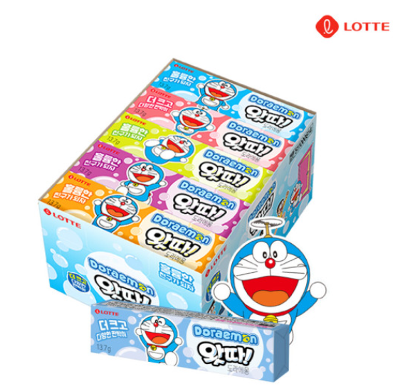 LOTTE WATTA Gum x Doraemon - 13.7g x 25packs ( 1 BOX )