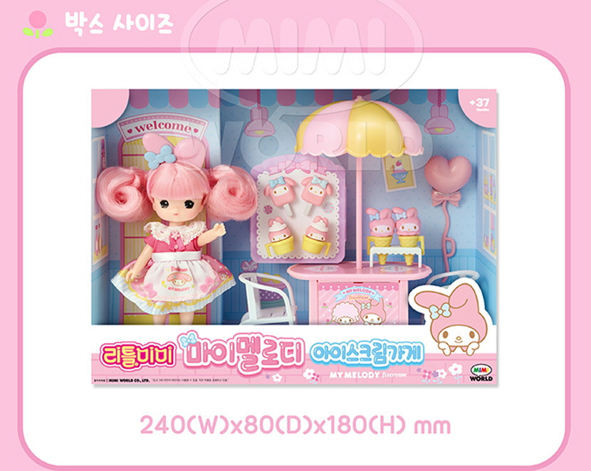Sanrio Characters x Little Mimi MY MELODY ICE CREAM STORE Doll Figure Licensed