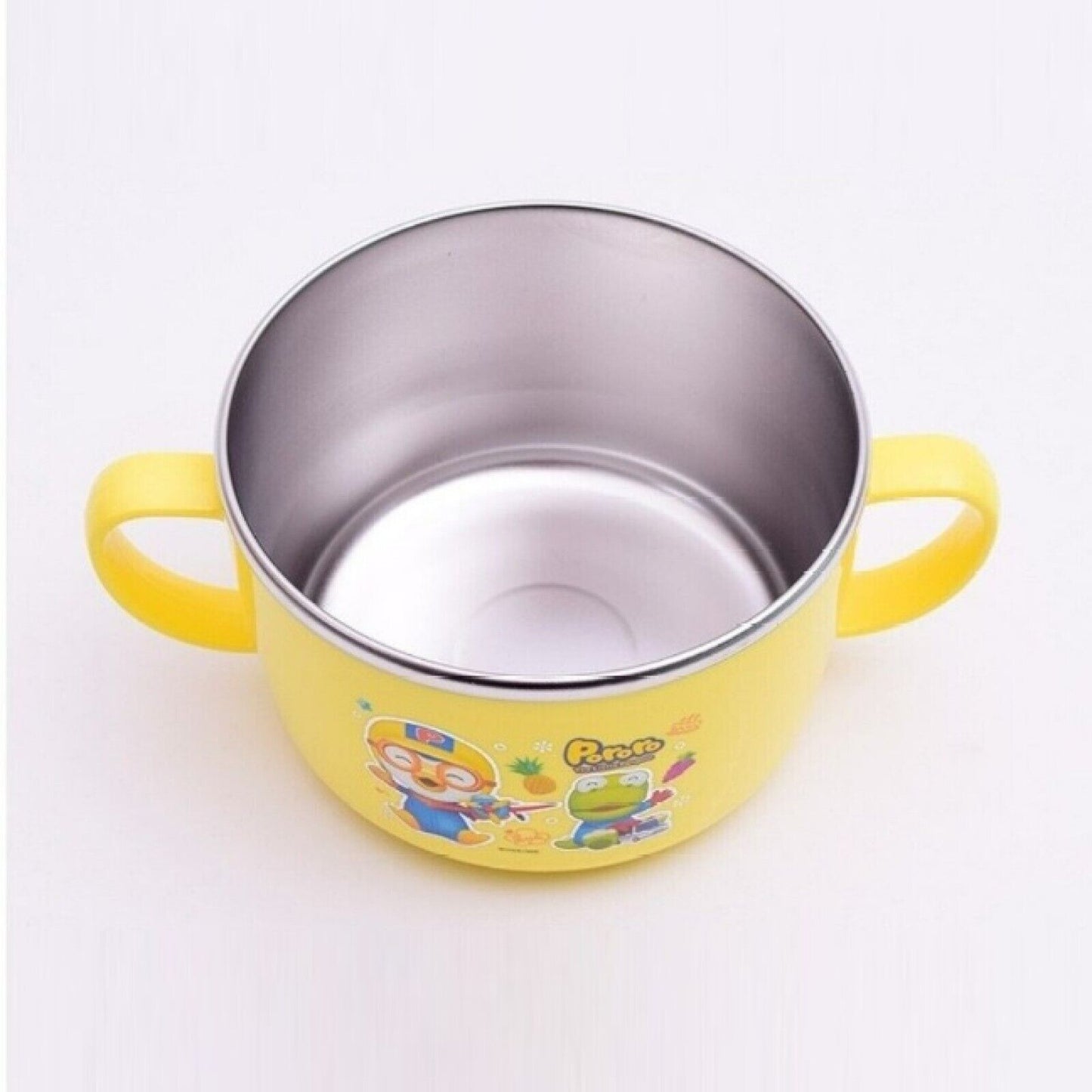 Non Slip Pororo Feeding Children Kids Baby Bowl Dish Stainless Steel Korea