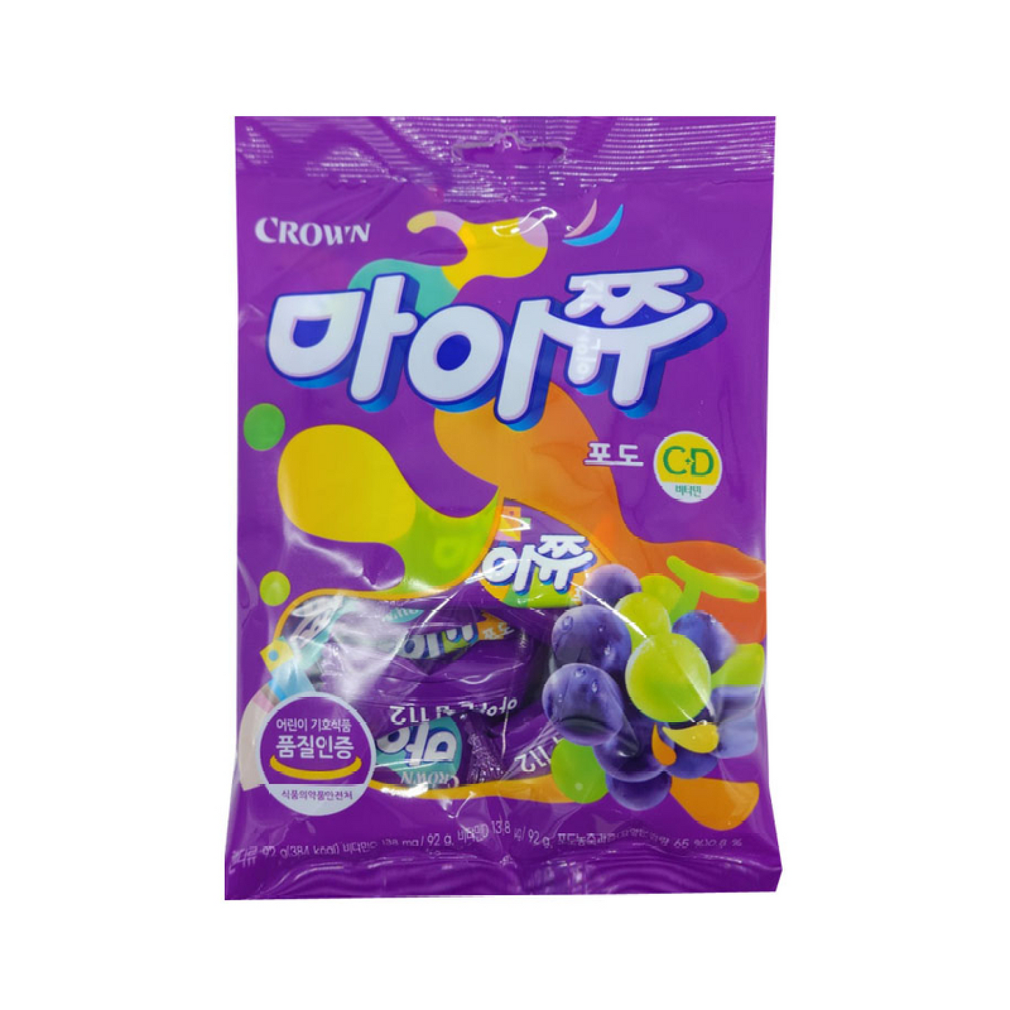 CROWN MYCHEW 72g (Grape Flavor) Korean Chewing Candy Soft Sweets Gummy Snacks