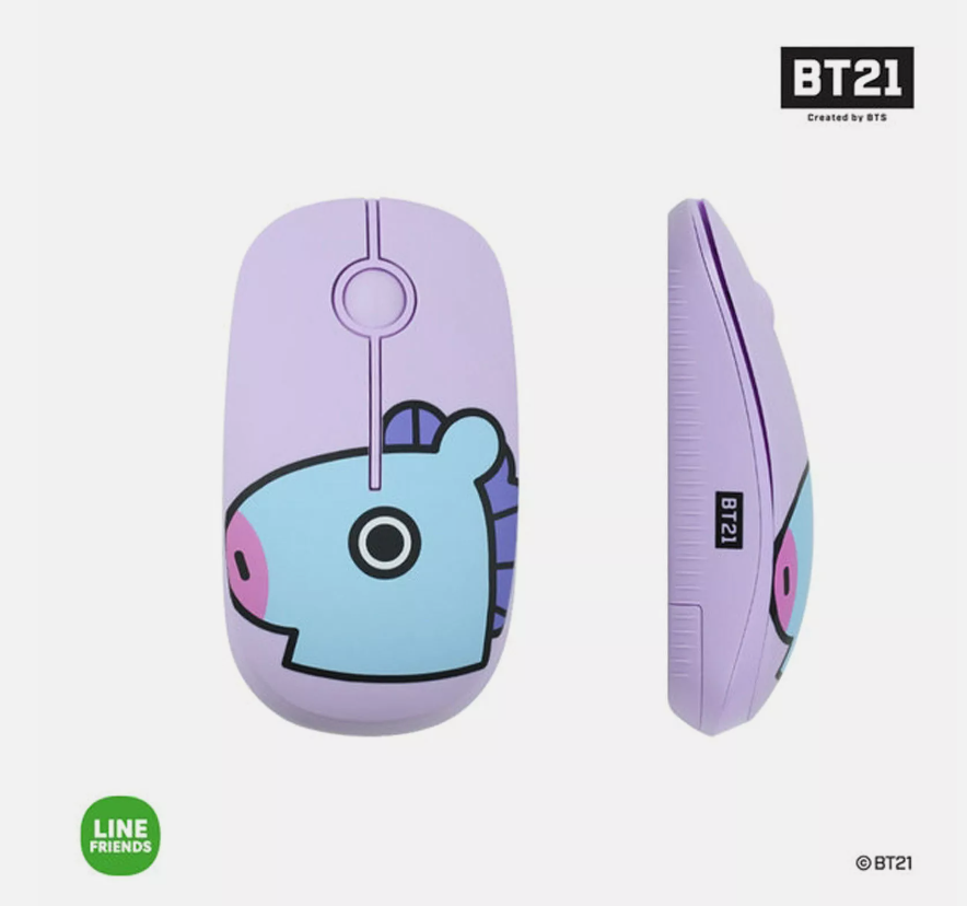 BTS BT21 Official Authentic Goods Wireless Silent Mouse by LINEFRIENDS Face Type