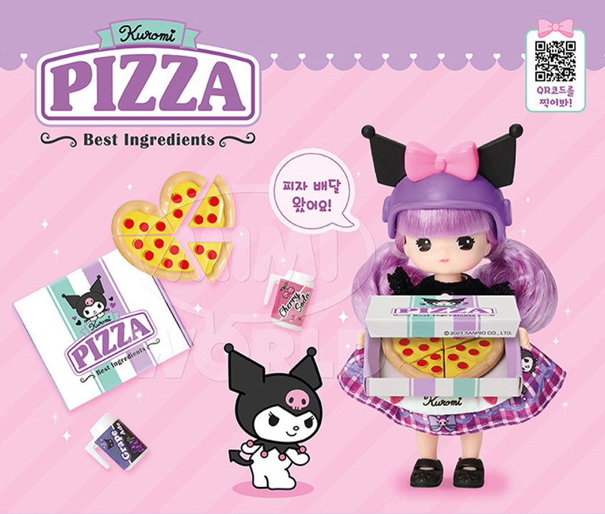 Sanrio Characters x Little Mimi Kuromi Pizza Place Figure Doll Toy
