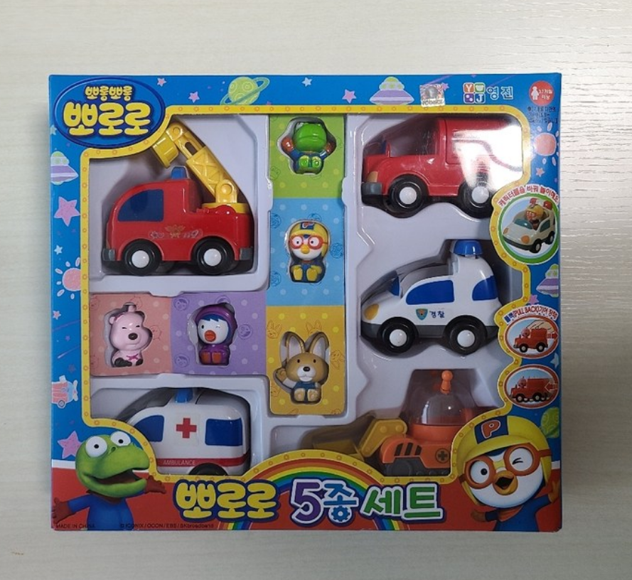 Pororo and Friends 5 Figures and 5 Mini Cars Role play Toy Set - Korea Toys