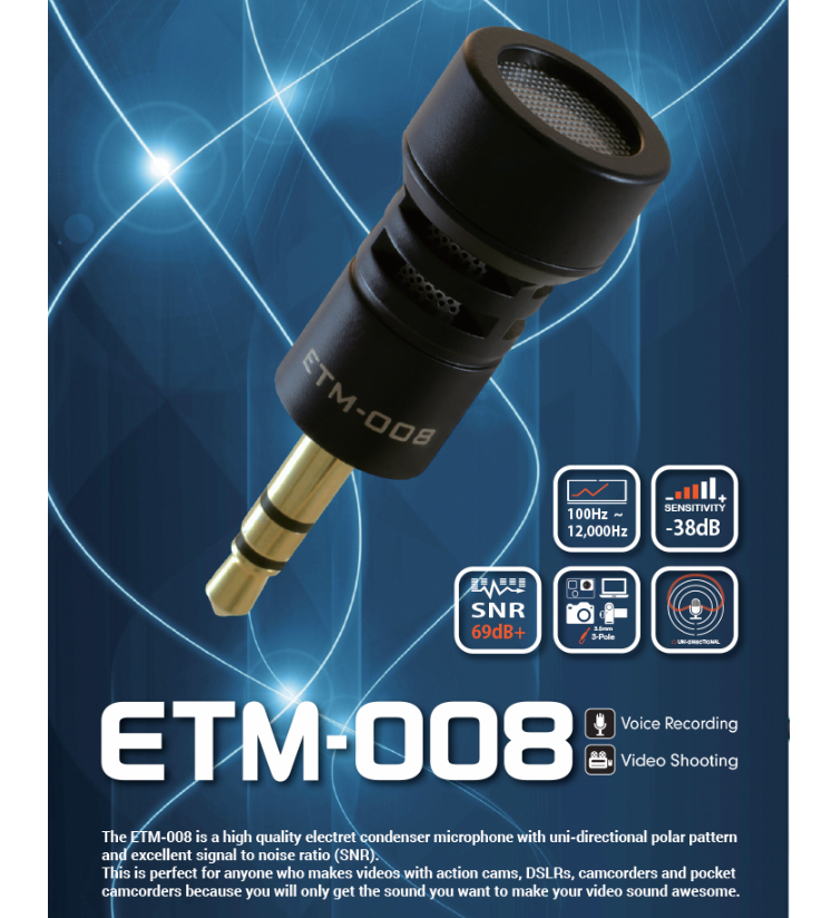 EDUTIGE Uni-Directional Microphone ETM-008 Plus + Furry Windscreen (EWS-004)
