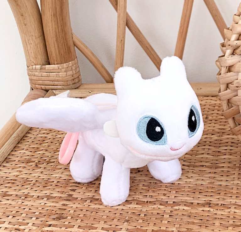 How To Train Your Dragon 3 Toothless Light Fury Keychain keyring Plush Doll 12cm