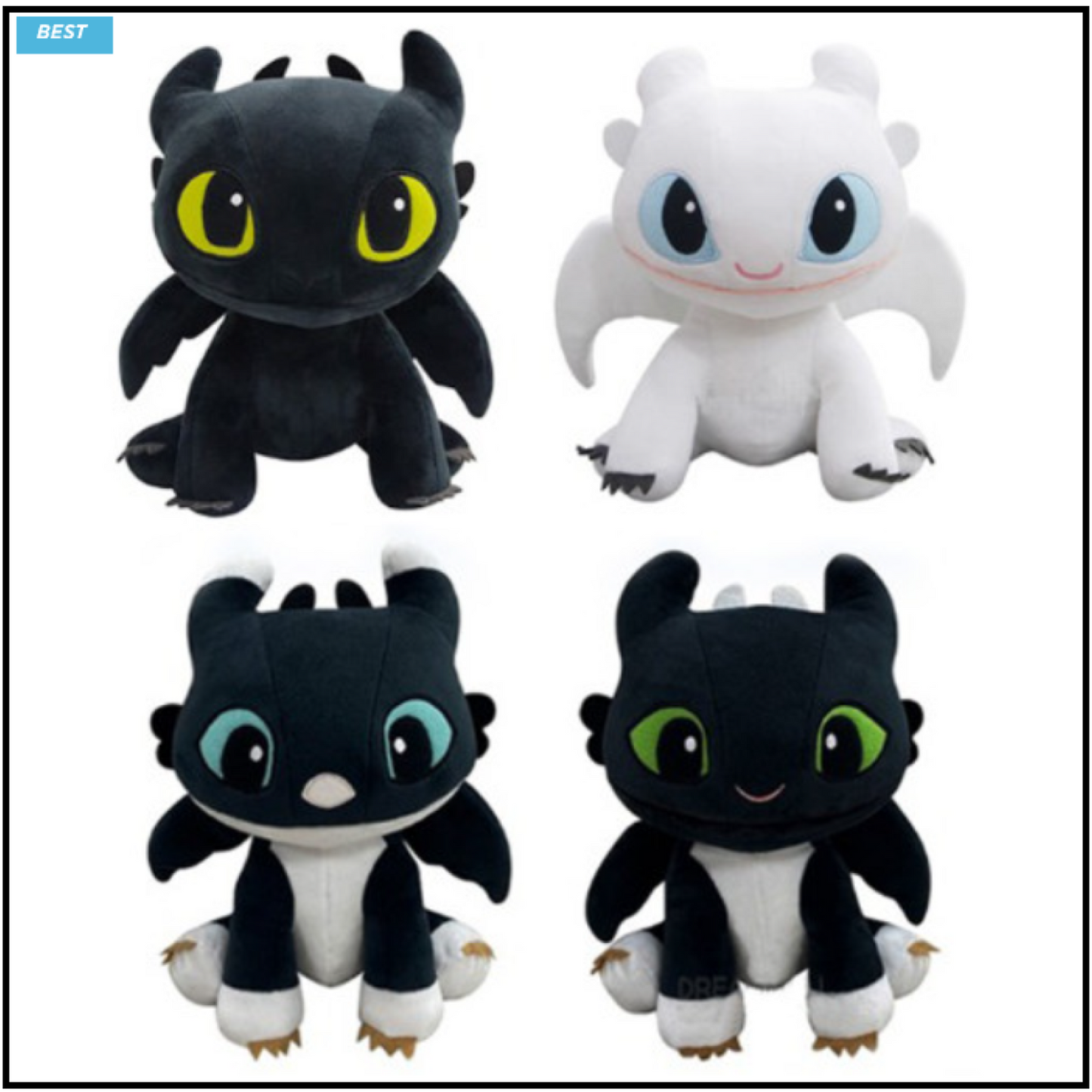 How To Train Your Dragon 3 Toothless Light Fury Plush Doll with Tag 25cm