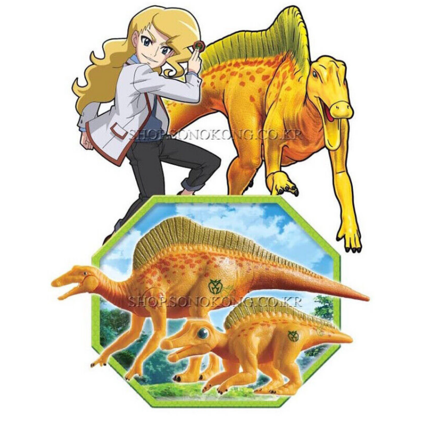Dino Mecard Double Figure OURANOSAURUS OURANO Dinosaur Tinysaur Figure set