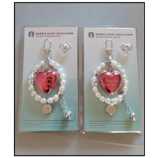 Starbucks Korea 2024 HolidayFriends bubble heart deco chain holiday friends