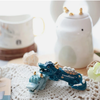 STARBUCKS KOREA 2024 * new year Blue Dragon Ceramic Cutlery Rest Set
