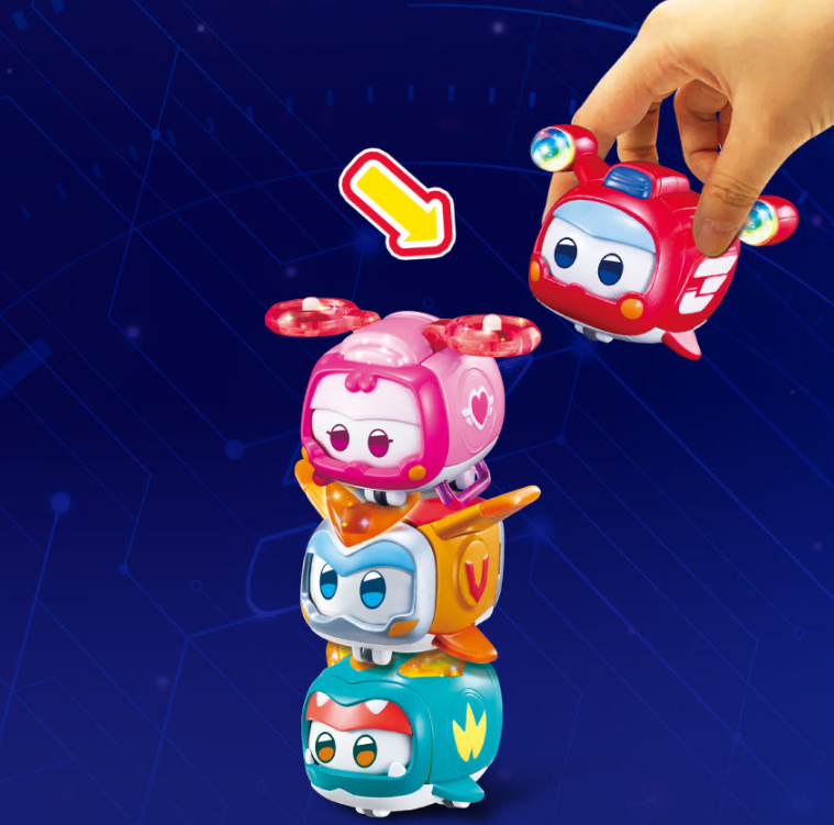 Go Super Wings Super Pet Adventure Buddy Set 6ea Super Pets Light Stacking